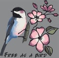 Vector illustration of free as a bird