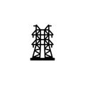 Electric high voltage post icon vector isolated on white