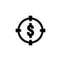 Money target icon vector on white Royalty Free Stock Photo