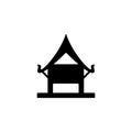 Thai culture house icon vector on white Royalty Free Stock Photo