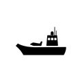 Warship icon vector on white