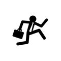 Running business man icon vector on white Royalty Free Stock Photo