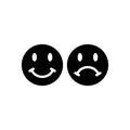 happy and sad face icon vector on white background Royalty Free Stock Photo