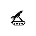 Missile rocket tank icon vector on white background