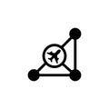 Air routs icon vector on white background Royalty Free Stock Photo