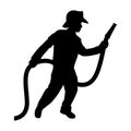 Firefighter silhouette vector Royalty Free Stock Photo