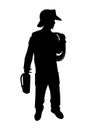 Firefighter silhouette vector Royalty Free Stock Photo