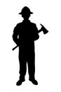 Firefighter silhouette vector Royalty Free Stock Photo