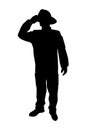 Firefighter silhouette vector Royalty Free Stock Photo