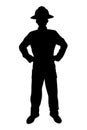 Firefighter silhouette vector Royalty Free Stock Photo