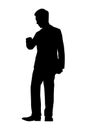 Standing man with book silhouette vector Royalty Free Stock Photo