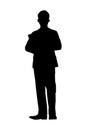 Standing man with book silhouette vector Royalty Free Stock Photo