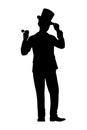 Magician silhouette vector Royalty Free Stock Photo