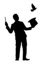Magician silhouette vector Royalty Free Stock Photo