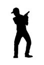Gun shooting instructor silhouette vector Royalty Free Stock Photo