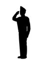 WWII USA soldier silhouette vector