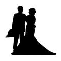 Wedding lovers couple silhouette vector Royalty Free Stock Photo