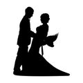Wedding lovers couple silhouette vector Royalty Free Stock Photo