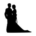 Wedding lovers couple silhouette vector Royalty Free Stock Photo