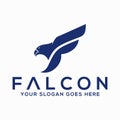 Falcon vector logo illustration perfect good for mascot delivery or logistic logo industry flat color style with blue and red