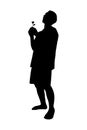 Psychiatric patient silhouette vector Royalty Free Stock Photo