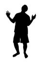 Psychiatric patient silhouette vector Royalty Free Stock Photo