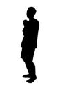 Psychiatric patient silhouette vector Royalty Free Stock Photo