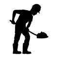 Construction worker silhouette vector Royalty Free Stock Photo