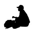 Homeless man silhouette vector