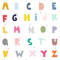 Seamless pattern ABC Cute alphabet For publication