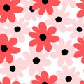 Seamless pattern Colorful flower background Hand-drawn in cartoon style Royalty Free Stock Photo