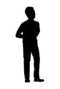 Stomachache man silhouette vector