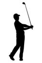 Golf player silhouette vector Royalty Free Stock Photo