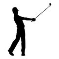 Golf player silhouette vector Royalty Free Stock Photo