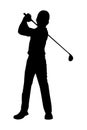 Golf player silhouette vector Royalty Free Stock Photo