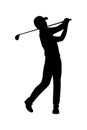 Golf player silhouette vector Royalty Free Stock Photo