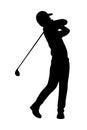 Golf player silhouette vector Royalty Free Stock Photo