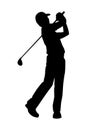 Golf player silhouette vector Royalty Free Stock Photo