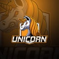 Unicorn esport mascot logo design