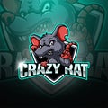 Crazy rat esport mascot logo design Royalty Free Stock Photo