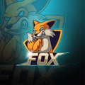 Fox esport mascot logo design Royalty Free Stock Photo