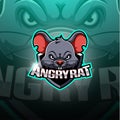 Crazy rat esport mascot logo design Royalty Free Stock Photo