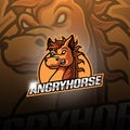 Angry horse esport mascot logo design