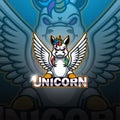Unicorn esport mascot logo design