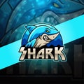 Shark esport mascot logo design