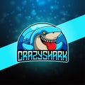 Crazy Shark esport mascot logo design