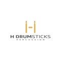 Illustration of 2 drum sticks symbol and letter initials H Royalty Free Stock Photo