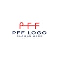 Monogram letter initials PFF Royalty Free Stock Photo