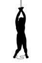 Slave with shackle silhouette vector Royalty Free Stock Photo