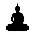 Buddha image silhouette vector, religion concept